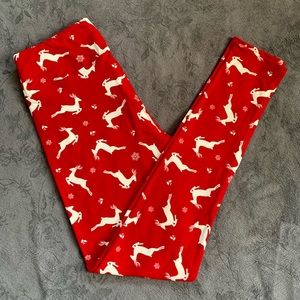 LuLaRoe OS Reindeer Holiday Leggings